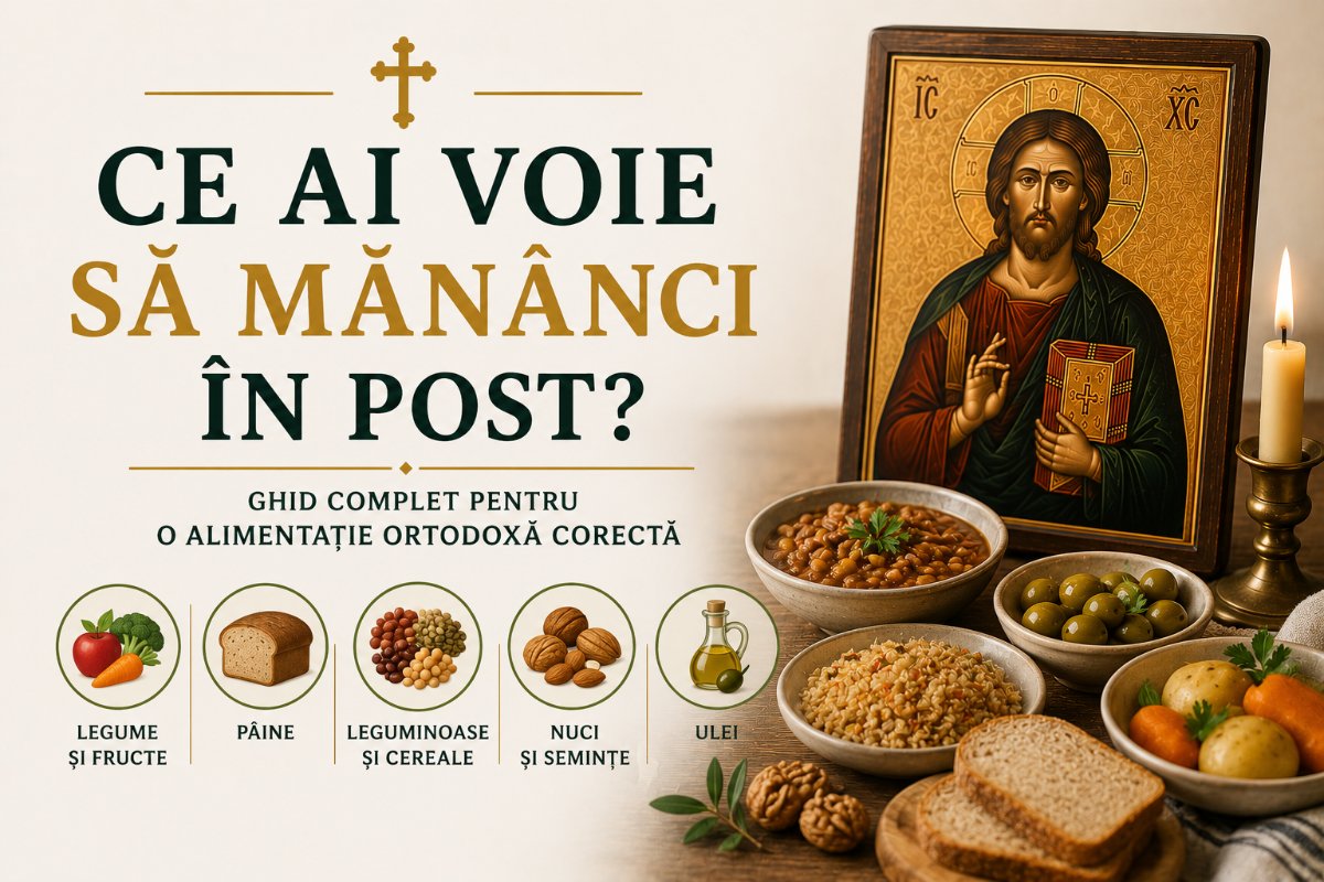 Ce ai voie să mănânci în post? Ghid complet pentru o alimentație ortodoxă corectă