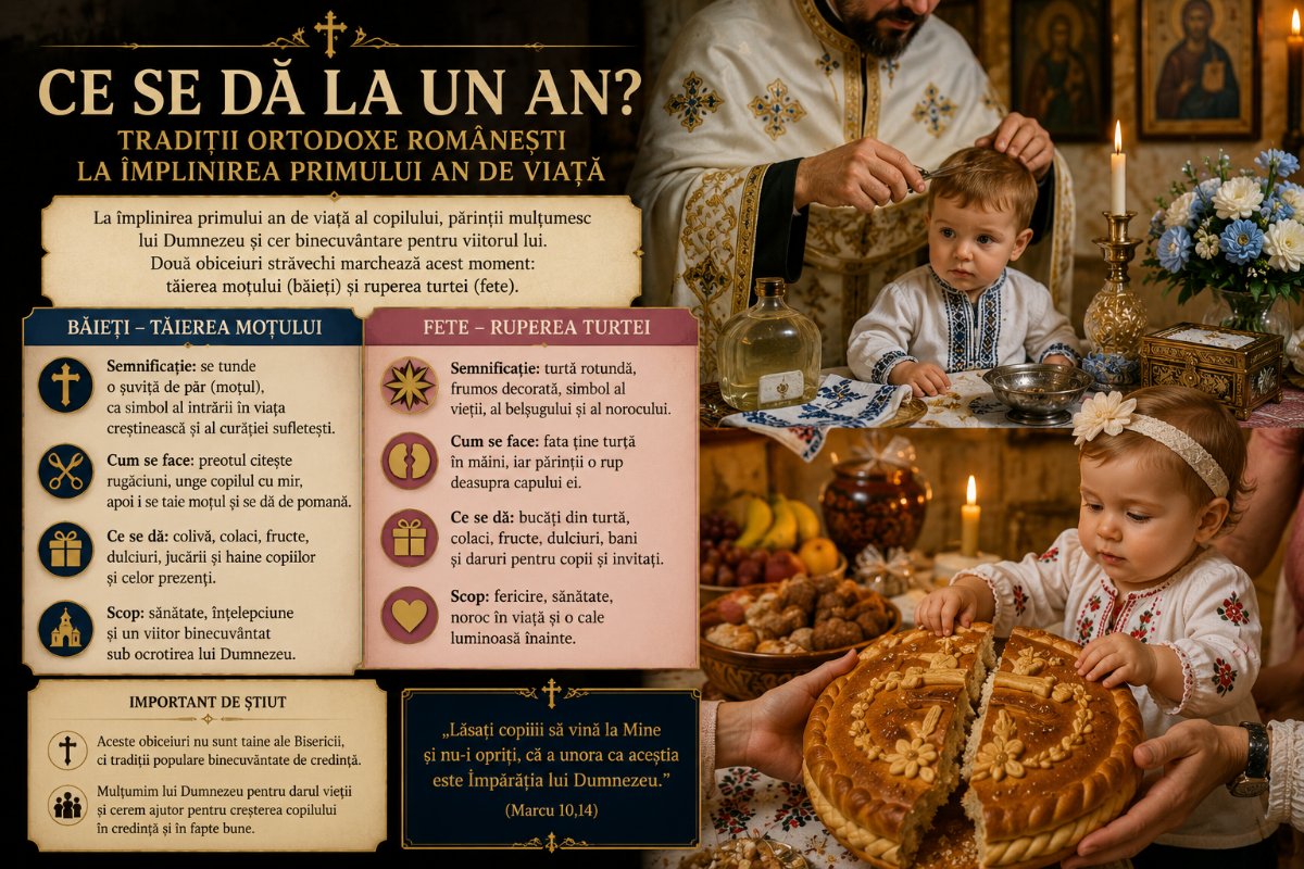 Ce se dă la un an? Tradiții Ortodoxe Românești la Împlinirea Primului An de Viață