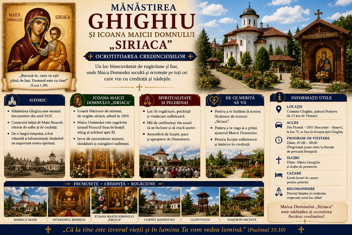 Mănăstirea Ghighiu și Icoana Maicii Domnului „Siriaca”: Ocrotitoarea credincioșilor