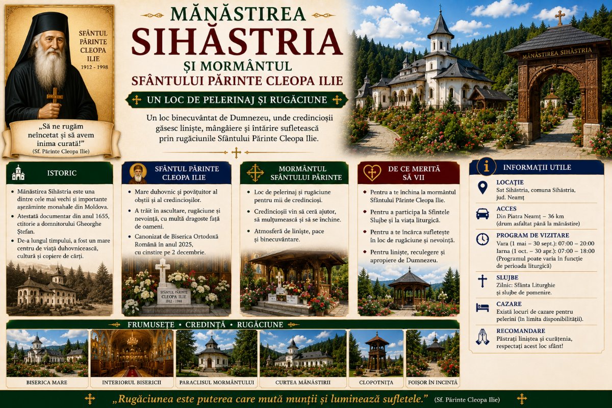 Mănăstirea Sihăstria și Mormântul Sfântului Părinte Cleopa Ilie: Un Loc de Pelerinaj și Rugăciune