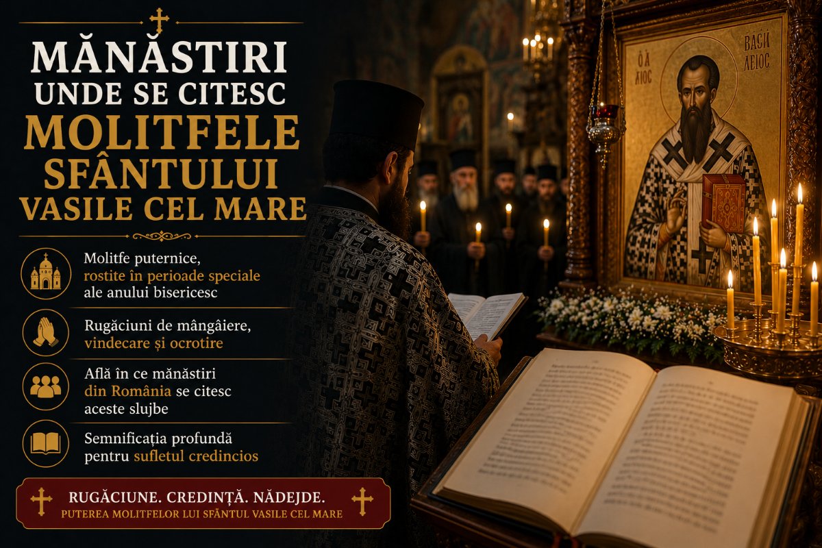 Mănăstiri unde se citesc Molitfele Sfântului Vasile cel Mare