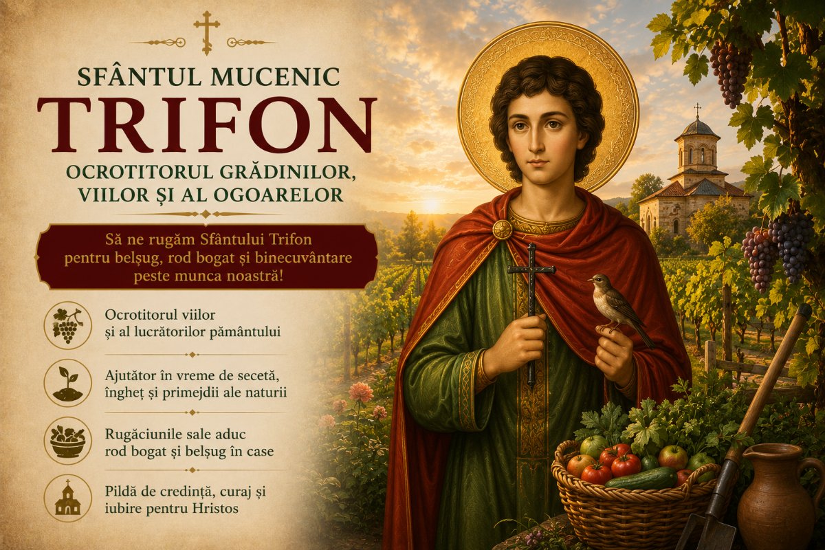 Sfântul Mucenic Trifon: Ocrotitorul Grădinilor, Viilor și al Ogoarelor