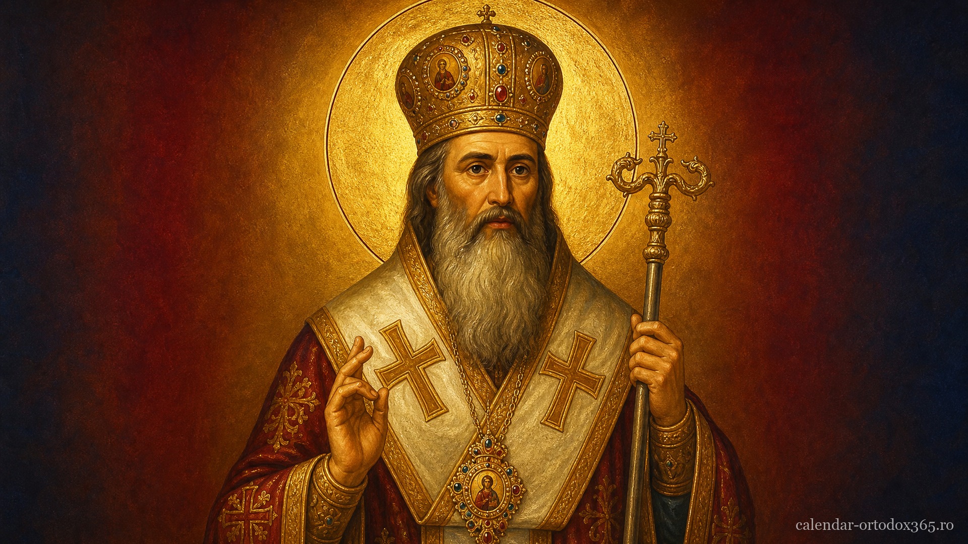 ) Sf. Ierarhi Varlaam, mitropolitul Moldovei, şi Ioan de la Râşca şi Secu, episcopul Romanului