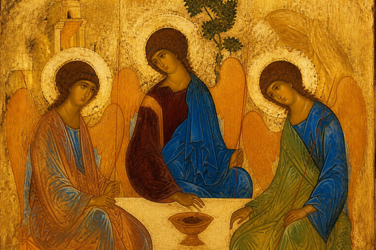 Icoana Sfânta Treime a lui Andrei Rubliov, reprezentând unitatea divină.