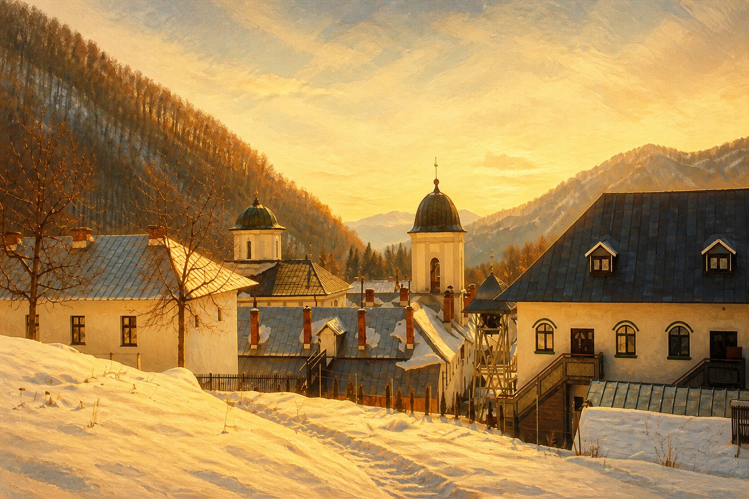 Mănăstirea Frăsinei din județul Vâlcea, supranumită „Athosul românesc”.