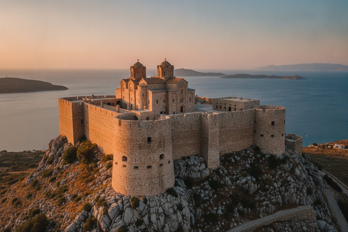 Mănăstirea Sfântului Ioan Teologul din insula Patmos a fost construită ca o…