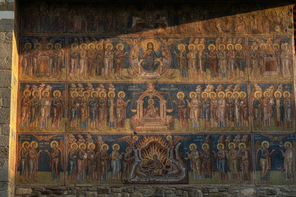 Mănăstirile din Bucovina au picturi pe pereții exteriori nu doar pentru decor, ci și…
