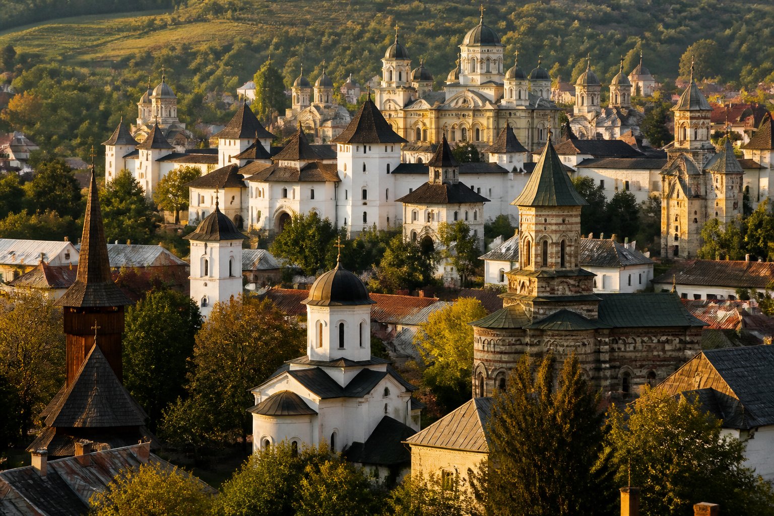 O colecție diversă de biserici ortodoxe românești, ilustrând bogăția arhitecturală și spirituală.