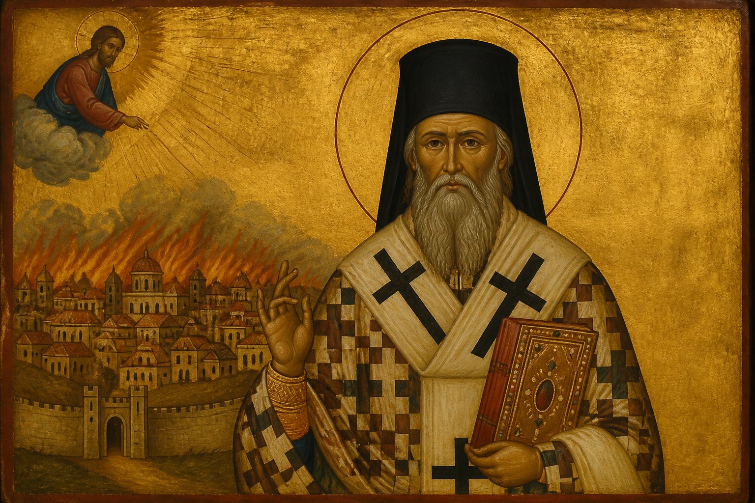 Icoană bizantină a Sfântului Ierarh Iosif cel Nou de la Partoș, ocrotitorul Timișoarei.